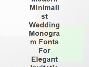 Elegant Modern Minimalist Wedding Monogram Fonts for Invitations